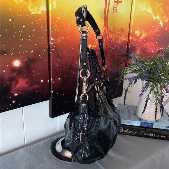Coach Navy Madison Sophia Patent Leather Satchel - Picture 4 of 12